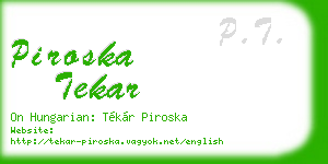 piroska tekar business card